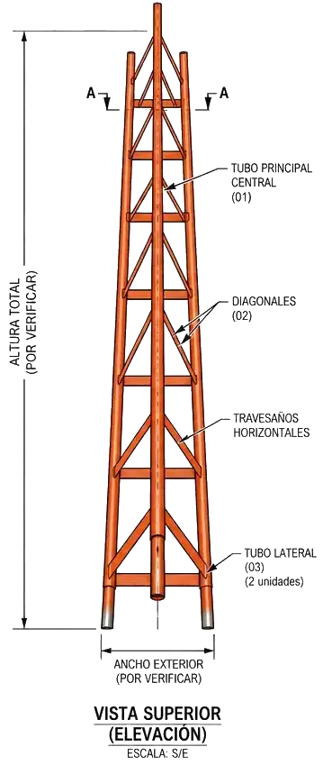 Torre liviana — detalle de estructura